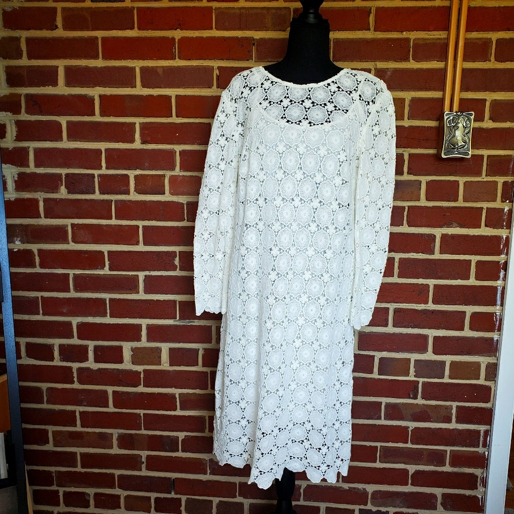 All White Boutique Crochet Dress